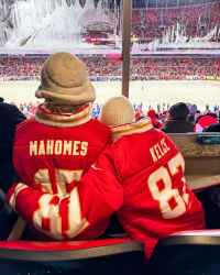 Taylor Swift and Brittany Mahomes Twin and Win in Matching Jersey Puffer Coats